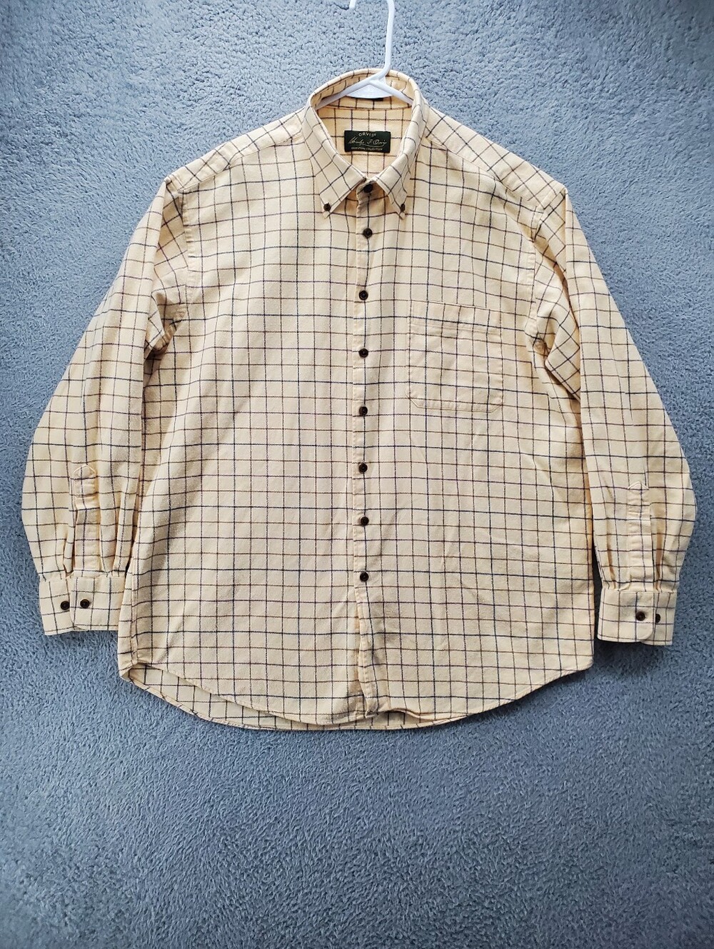Orvis Signature Flannel Shirt Mens XL Tattersall Plaid Cotton Button Down